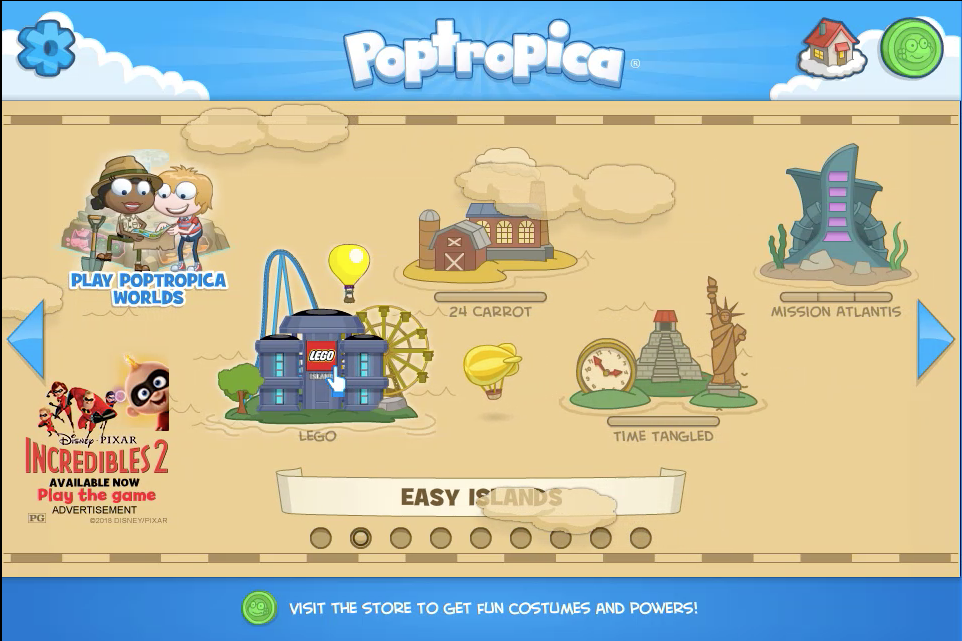 Poptropica full screen mode
